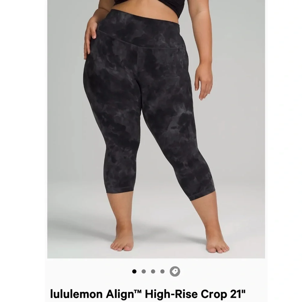 NWT lululemon align HR crop 21” diamond dye pitch grey graphite grey